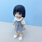 niannyyhouse 1/12 BJD Doll Clothes White Shirt Striped Skirt Shoes Socks OB11 4.3in Action Figures Doll Dressup