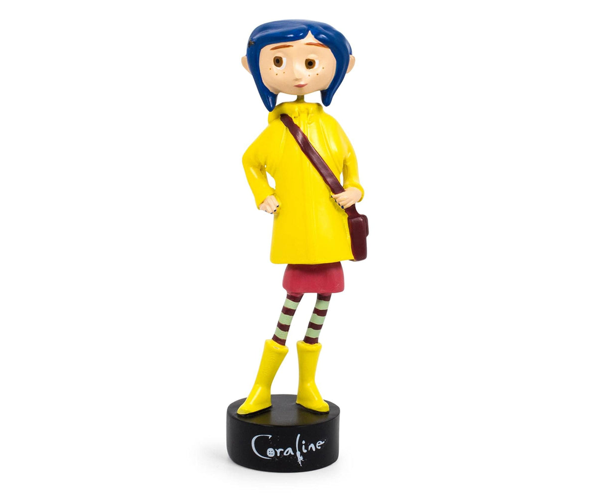 Surreal Entertainment Coraline in Rain Coat PVC Bobble Figure for Adults Only | Collectible Bobblehead Action Figure, Desk Toy Accessories | 5 Inches