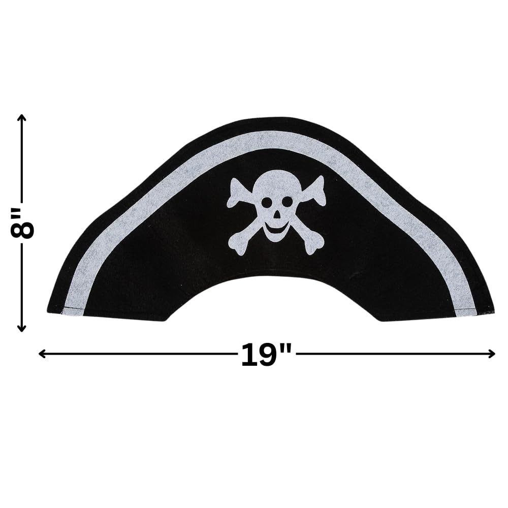 Fun Express Felt Kiddie Pirate Hat (1 dz) for Halloween - Apparel Accessories - Hats - Novelty Bulk Hats - Halloween - 12 Pieces
