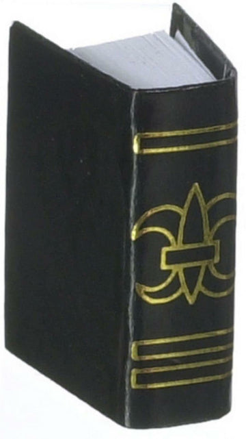 International Miniatures Dollhouse Miniature Black Covered Book with Blank Pages