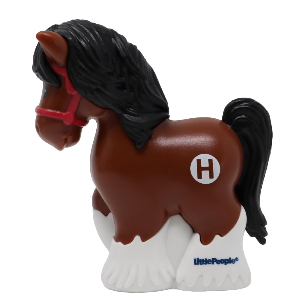 Fisher-Price Replacement Part for Collectible Little People Alphabet Fun Zoo Safari Farm Playset JGR92 - Replacement Letter H Brown and White Horse