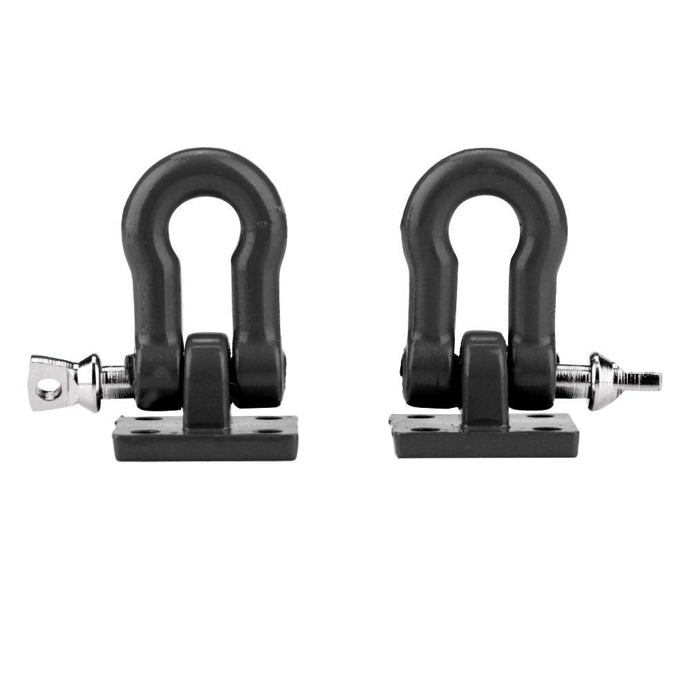 2Pcs RC Trailer Hooks,1/10 Tow Hook Trailer Heavy Duty Shackle Set for D90 Axial SCX10 RC Crawler Car(Black)