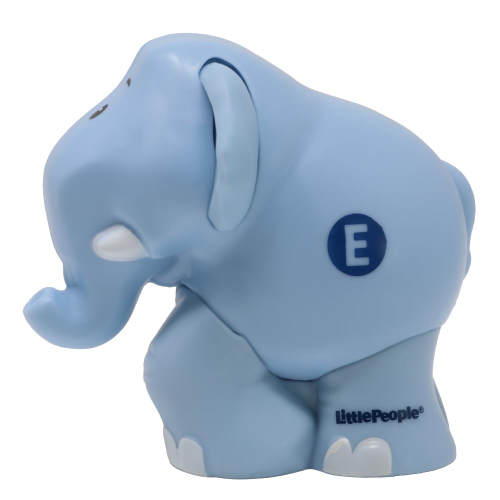 Fisher-Price Replacement Part for Collectible Little People Alphabet Fun Zoo Safari Farm Playset JGR92 - Replacement Letter E Blue Elephant Figure