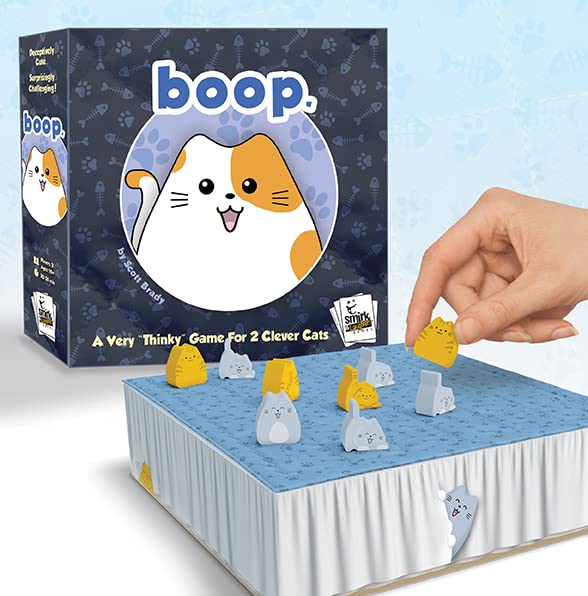 BOOP by Smirk and Dagger | Adorable 2 Player Cat and Kitten Strategy Game with 32 Wooden Pieces | Fast Tactical Puzzle Gameplay for Families Couples