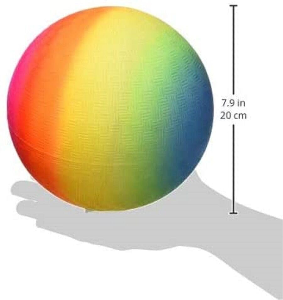 Zugar Land Neon Rainbow Playground Kickball 8 Inch Soft (2 Balls) Rubber