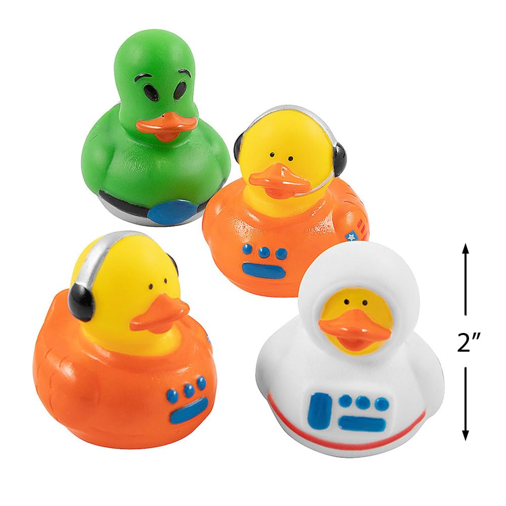 Space Adventure Astronaut and Alien Rubber Ducks (12 Duckies) Party Toys and Favors