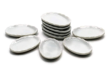 10 White Cearmic Plate Dish Bowl Dollhouse Miniatures Food Kitchen No 1 by Cool Price