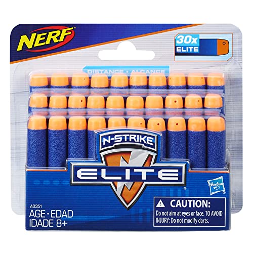 Nerf Darts 30 Pack Refill for Elite Blasters - Official N-Strike Elite Darts - for Kids, Teens, Adults, Blue