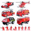 14 Pcs Fire Truck with Firefighter Toy Set, Mini Die-cast Fire Engine Car, Mini Rescue Emergency Vehicle Playset for Kid Boy Girl Birthday Christmas