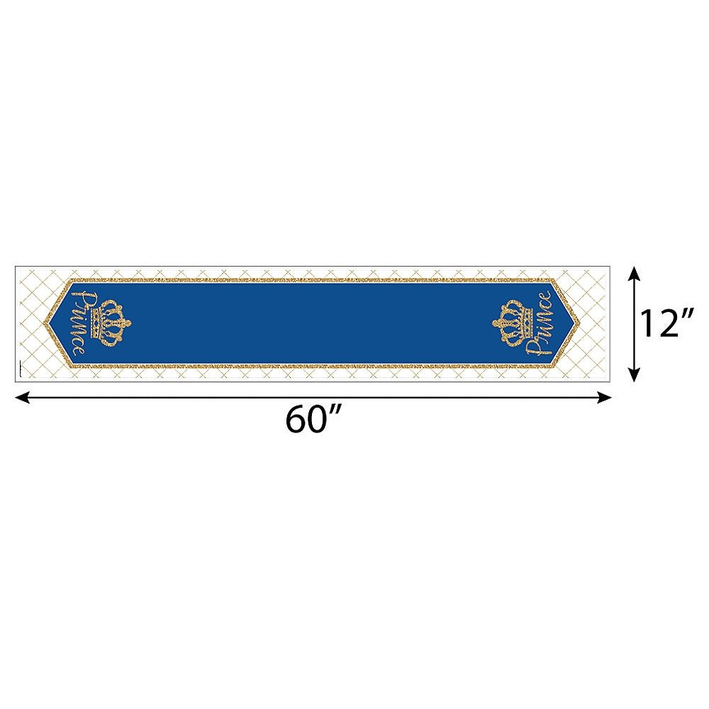 Big Dot of Happiness Royal Prince Charming - Petite Baby Shower or Birthday Party Paper Table Runner - 12 x 60 inches