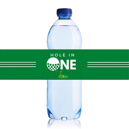 VOWFOO Golf Themed Water Bottle Labels, 20 Packs Hole in One First Birthday Party Supplies Water Bottle Labels Stickers Wrappers Waterproof for Baby