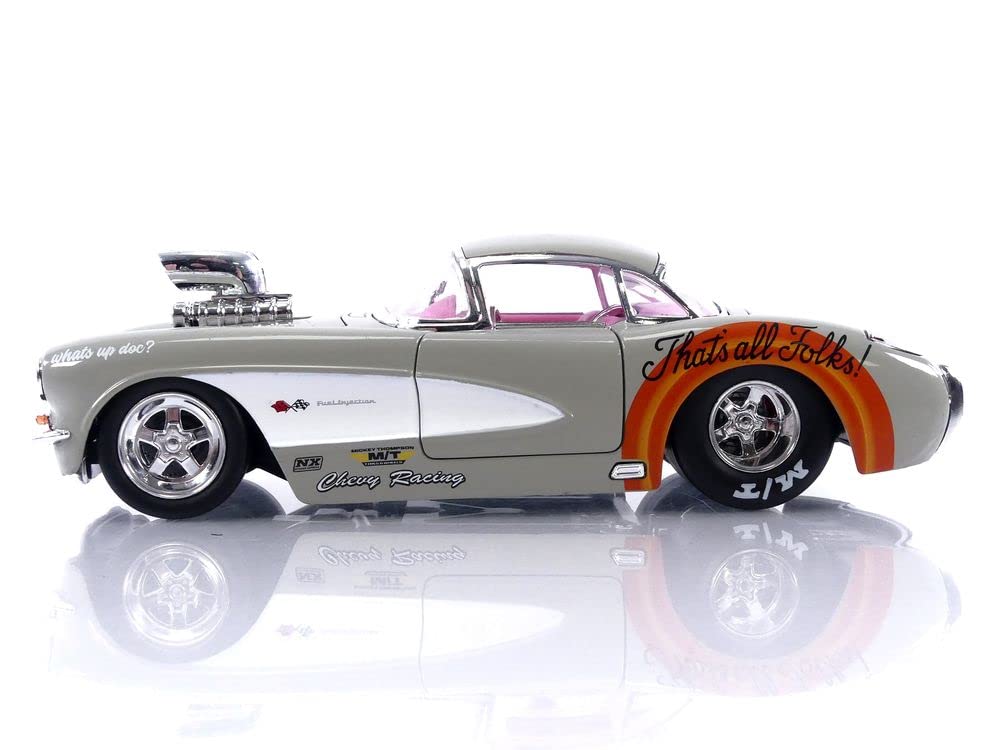 Jada Looney Tunes 1:24 1957 Chevrolet Corvette Die-cast Car & 2.75" Bugs Bunny Figure, Toys for Kids and Adults