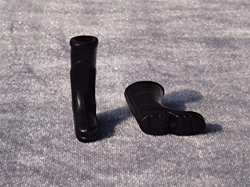 SXFSE Doll Accessories, Dollhouse Miniature Scene Model Black Rubber Rain Boots Shoes Decoration Pretend Play Toy (Black)