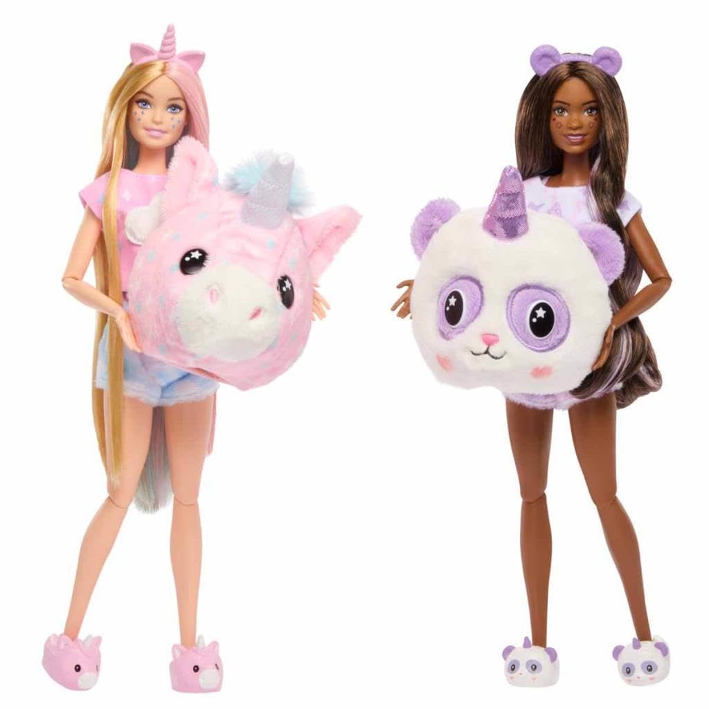 Barbie Cutie Reveal Set, Cozy Sleepover Set with 2 Fashion Dolls & Pajamas, Sleeping Bags & Bedtime-Themed Accessories