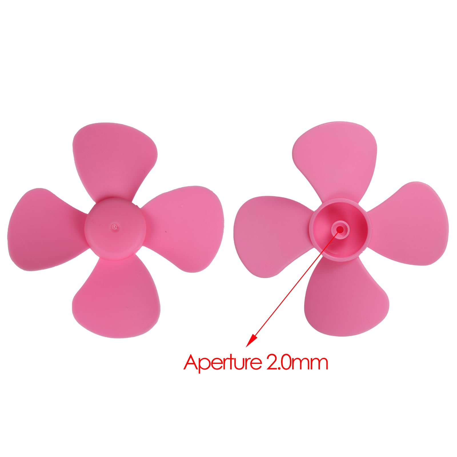 40PCS 4-Blade Propeller Blades, 2mm Shaft Mini Plastic Propellers for DC Motor, Compatible with Mini Fan, Remote Control Boat, Windmill Model, Science