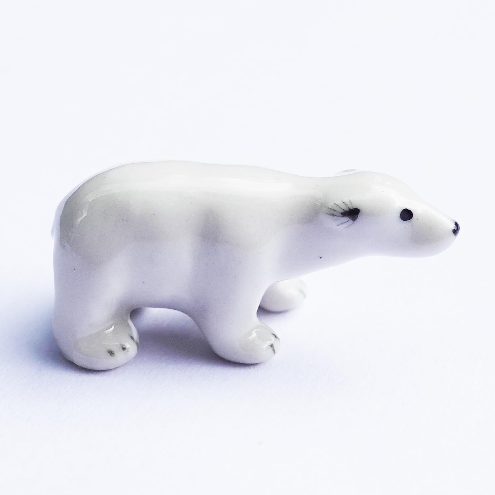 SSJSHOP Polar Bear Micro Tiny Dollhouse Figurines Ceramic Hand Painted Animals Collectible Small Gift Home Garden Decor (Polar)