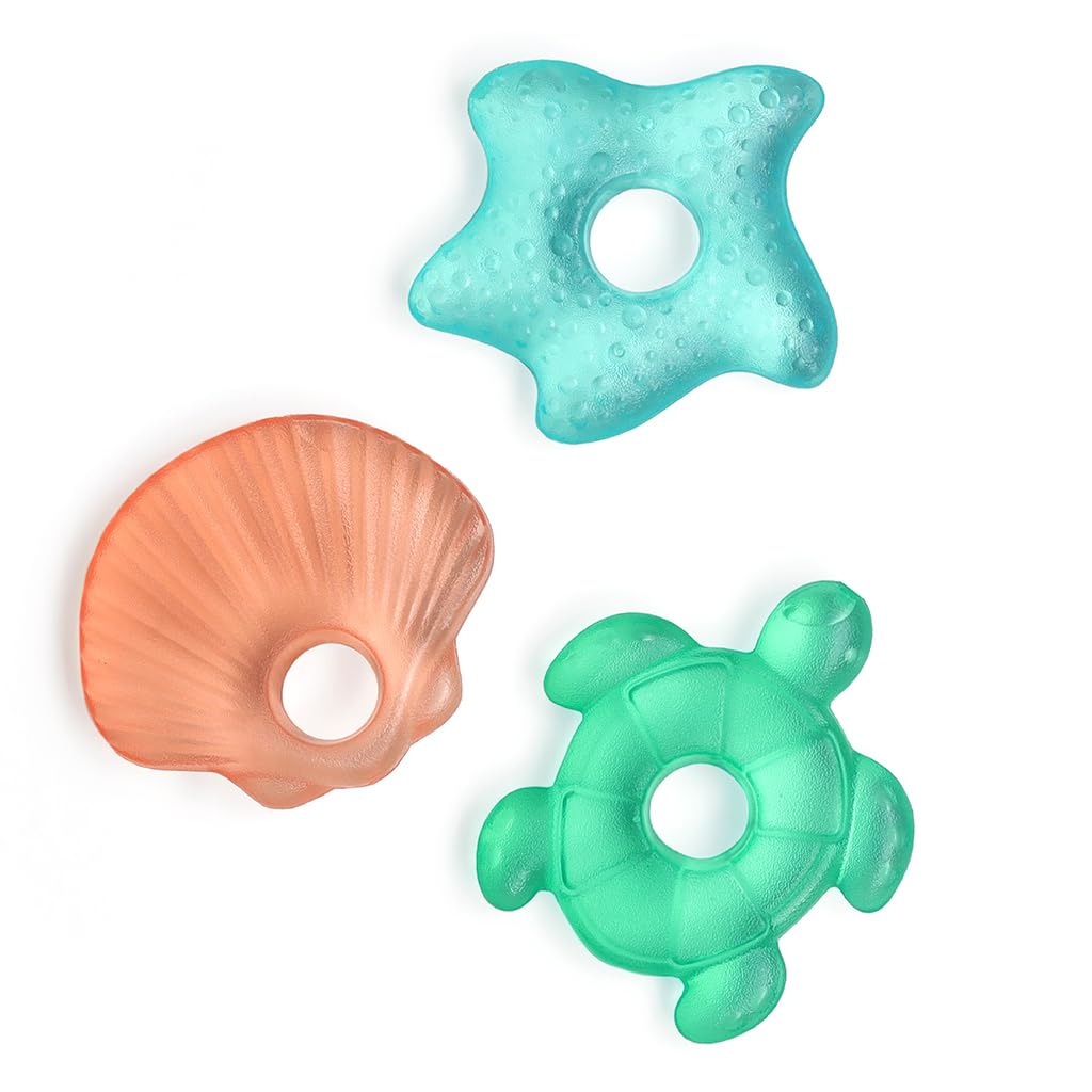 Itzy Ritzy Water-Filled Teethers - Cold Cutie Coolers Textured On Both Sides to Massage Sore Gums & Emerging Teeth - Can Be Chilled in Refrigerator