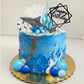 23 PCS Shark Cake Topper Shark Figurines Decoration Ball Cake Topper for Ocean Theme Birthday Cake Decorations (Blue)