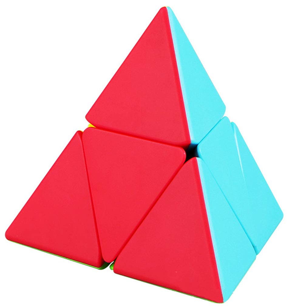 QIYI Pyramid Speed Cube 2X2 Stickless Triangle Magic Cube Puzzle Colorful