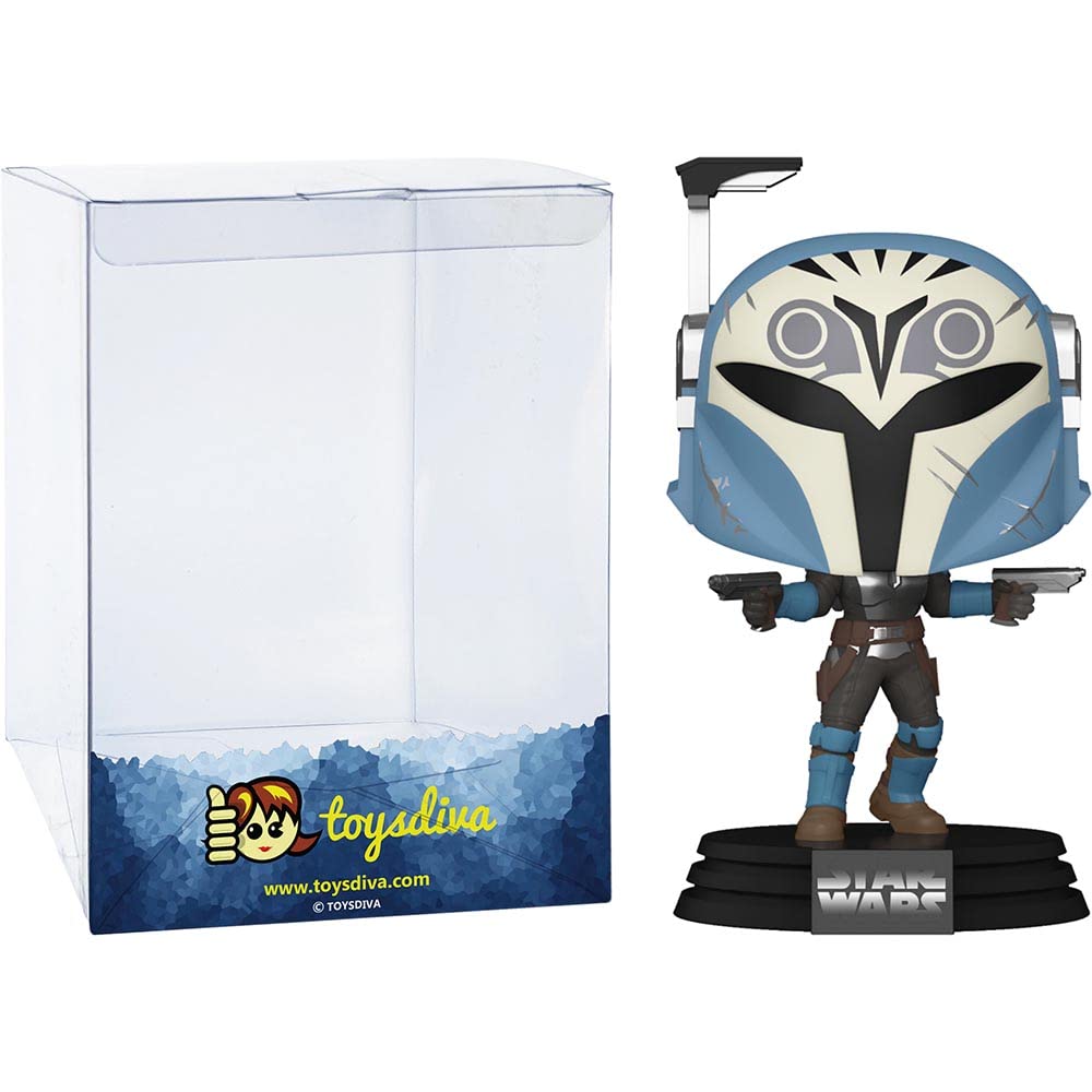 Funko Bo-Katan Kryze: P o p ! Vinyl Figurine Bundle with 1 Compatible 'ToysDiva' Graphic Protector (463-54523 - B)