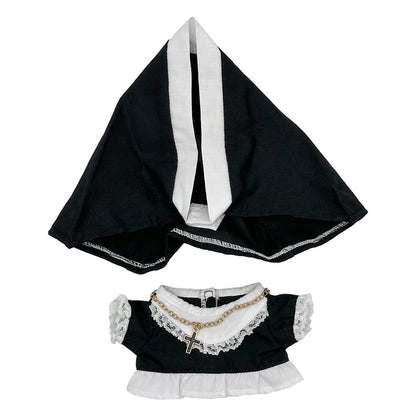 niannyyhouse 20cm Plush Doll Nun Clothes Black Headdress Dress Accessories 8in Plush Doll Accessories (20cm)