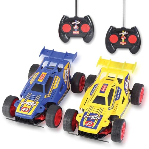 Kidzlane Kids Remote Control Cars - 2 Race Cars Racing Together with All-Direction Drive, 35 ft Range - 2 Pack Remote Control Car Set for Kids - RC