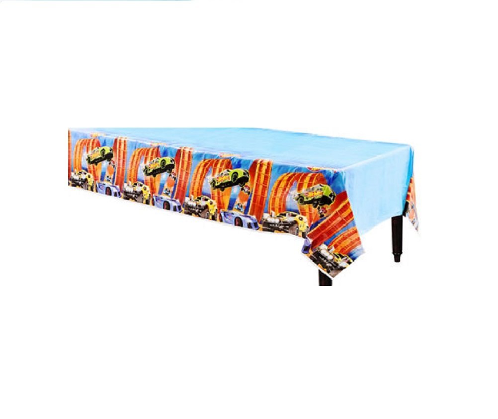 Adorable Hot Wheels Wild Racer Plastic Table Cover - 54" x 96" (1 Pc.) - Vibrant Design & Easy Cleanup - Perfect for Party Decorations