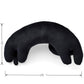 Furvana U-Shaped Cat Plush Pillow, Cute Plushies, 20" - Ultrasoft Cat Stuffed Animal, Birtday Gift (Black)