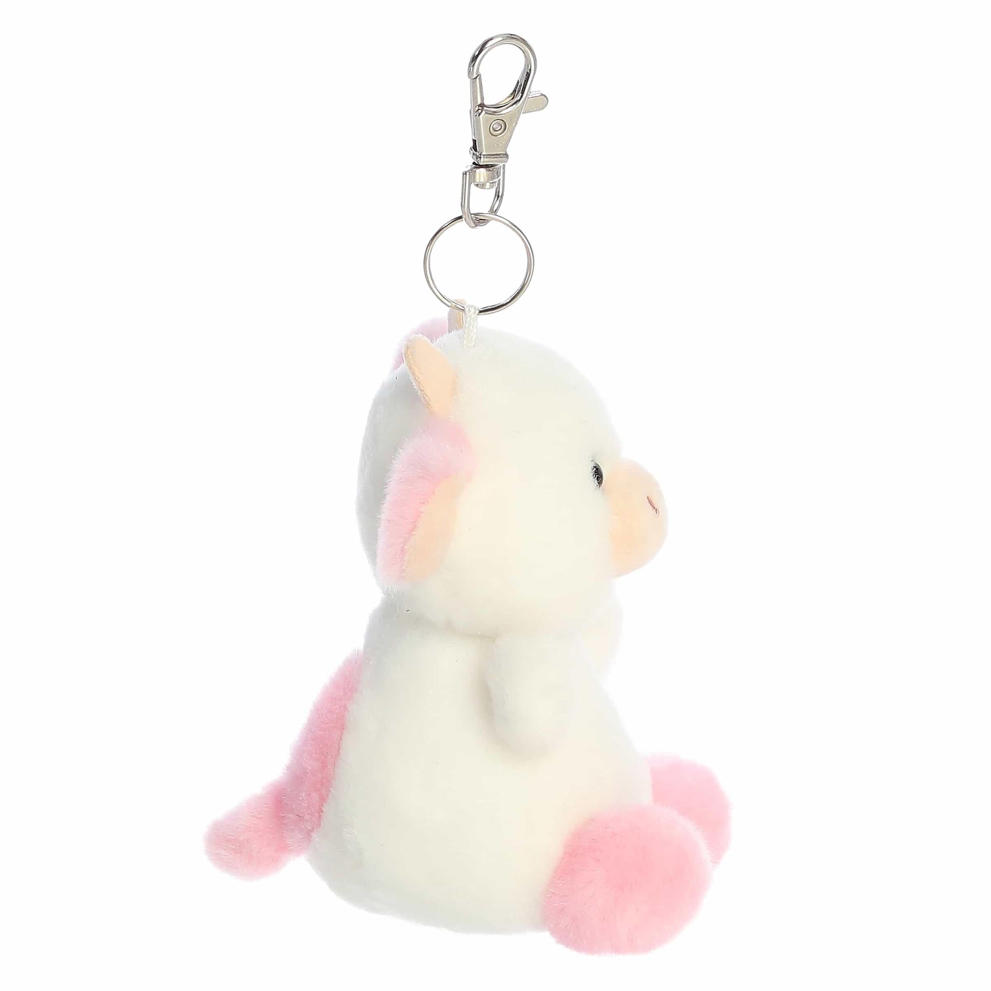 Aurora® Adorable Palm Pals™ Belle Strawberry Cow™ Clip-On- Fun Collectible Plush for Kids and Adult Collectors - Perfect for Backpacks and Birthday