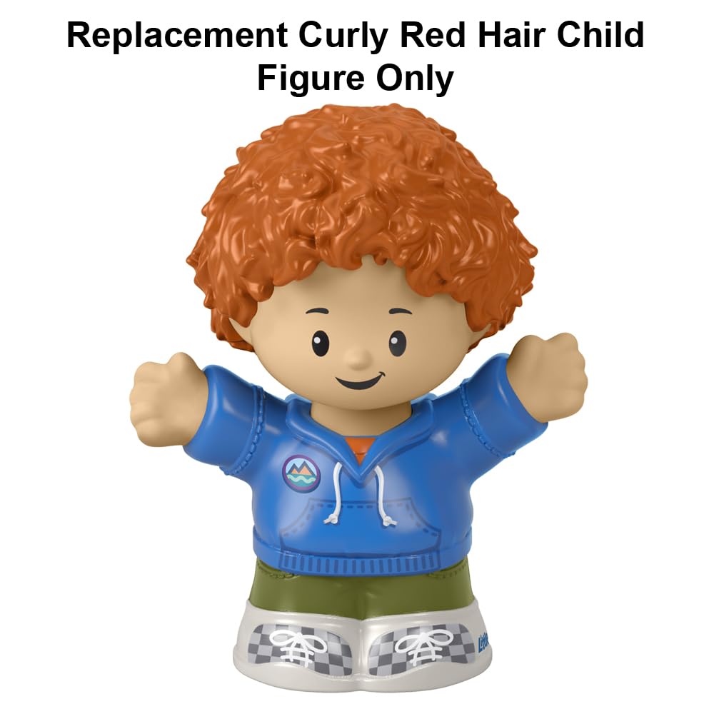 Fisher-Price Replacement Part Little People Family Playset - HBW72 ~ Replacement Curly Red Hair Child Figure ~ Wearing Blue Sweatshirt ~ Works Great