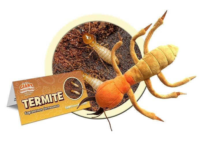 GIANT MICROBES Termite Plush - Learn About This Common Crawler with This Cuddly Plush, Unique Gift for Friends, Family, Educators, Students,