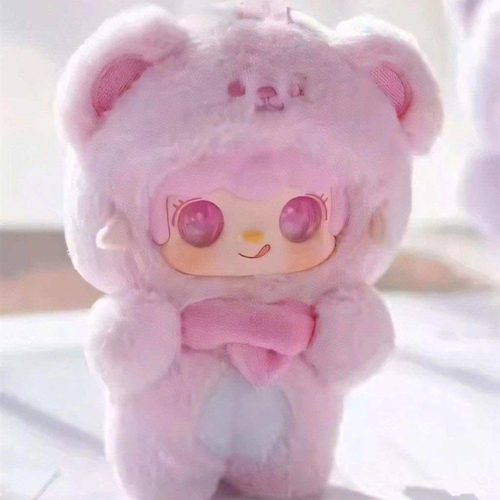 Rlvgqu Yooki Take A Bite of Bear Series Plush Box Cute Action Figures Collectible Mystery Stuffed Doll Toys Bag Charm Pendant Keychain Birthday