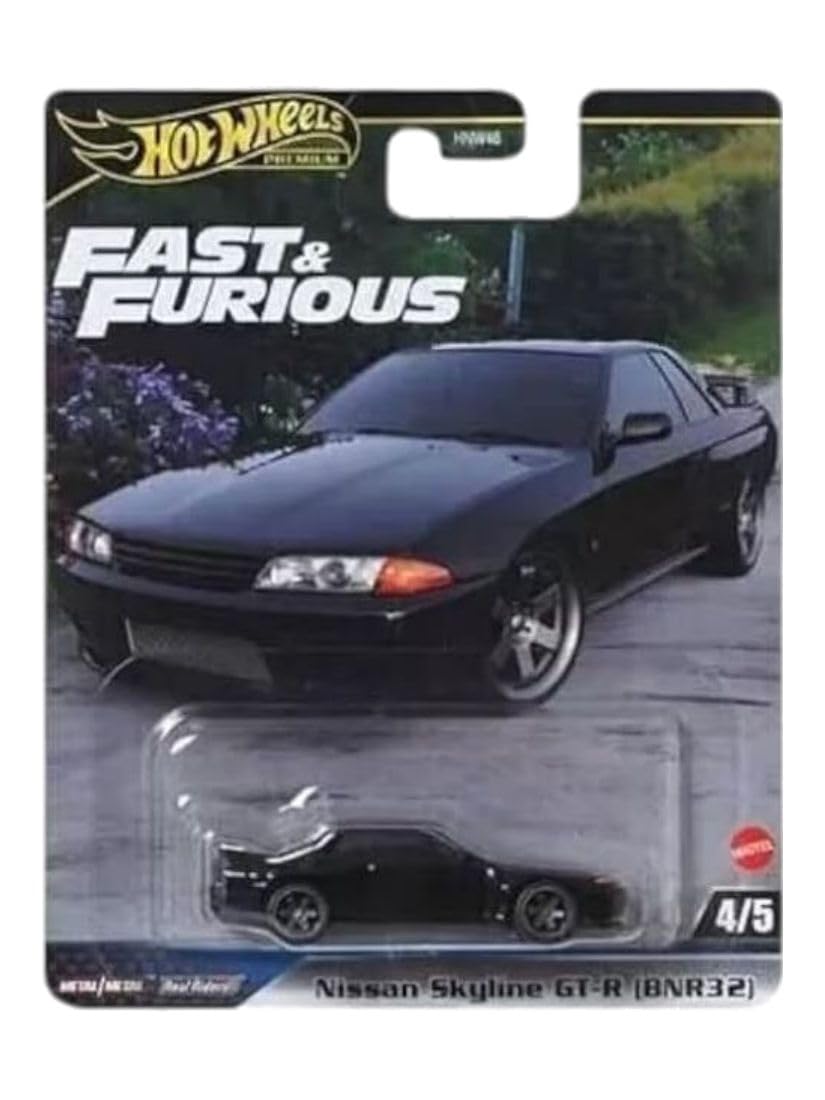 Hot Wheels Fast & Furious Die-Cast Cars Collection Bundle, 5 Vehicles, Toyota AE86, Ford RS200, Plymouth AAR Cuda, Nissan Skyline GT-R, Honda NSX-R