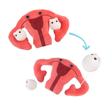 GIANT MICROBES Uterus Plush 24" - Uterus Pillow with Detachable Ovaries