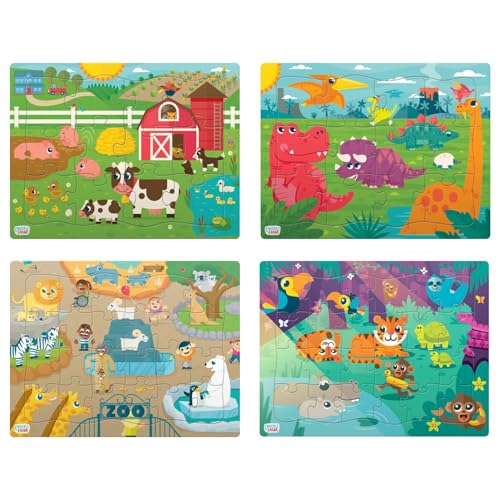 Chuckle & Roar Puzzles for Kids Ages 3-5, Toddler Puzzles, 12 & 24 Piece