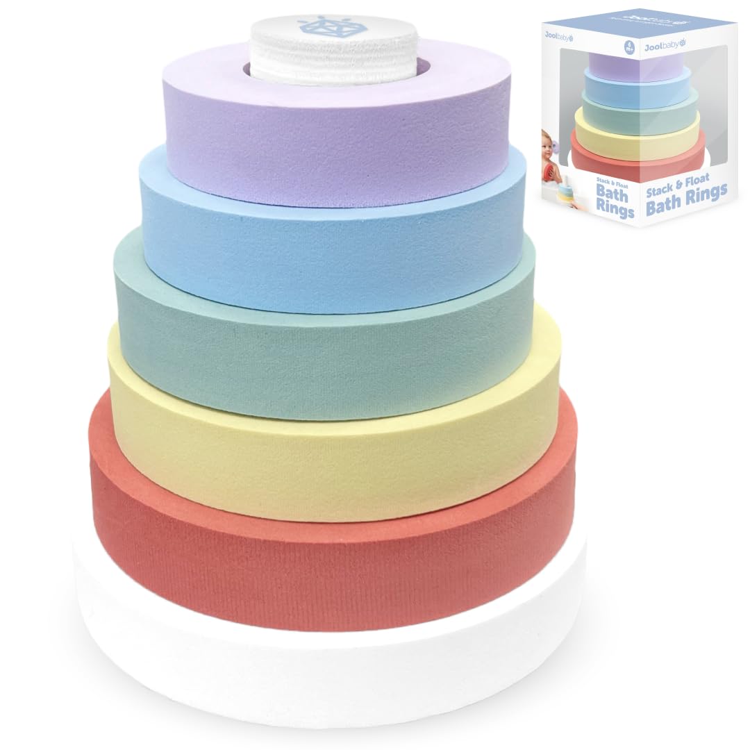 Jool Baby Stacking Rings Bath Toy with Base - for Babies, Toddlers & Kids