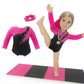 18 Inch Pink American Doll Gymnastics Set - 4PC Leotard Mat Medal & Hair Tie