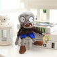 JHESAO 12" PVZ Plush Zombies Brown Coat Toys Soft Doll Gray