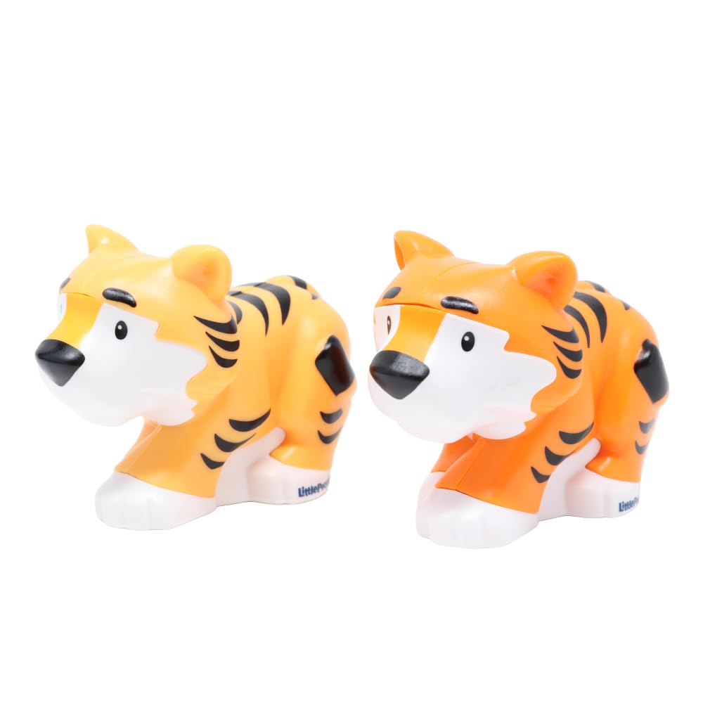 Fisher-Price Replacement Parts Little People Noah's Ark Zoo Safari Jungle Animals Playset JLV11 - Replacement Set of Light and Dark Orange Tiger