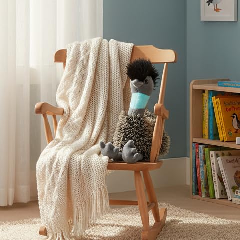 The Petting Zoo Emu Stuffed Animal Plushie, Gifts for Kids, Wild Onez Wildlife Animals, Emu Plush Toy 9 inches