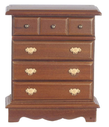 Melody Jane Dolls Houses House Miniature 1:12 Wooden Bedroom Furniture Walnut Chest of Drawers
