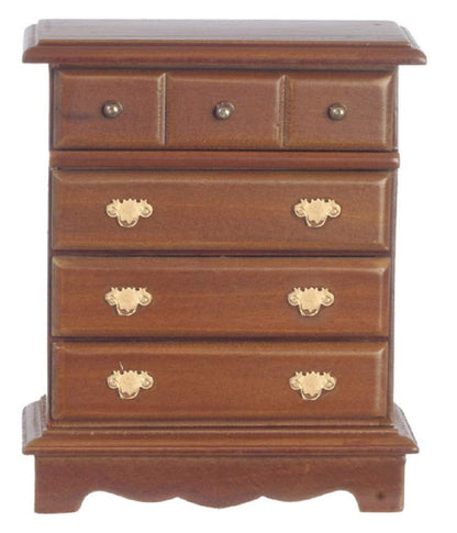 Melody Jane Dolls Houses House Miniature 1:12 Wooden Bedroom Furniture Walnut Chest of Drawers