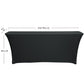 YOUR CHAIR COVERS - Spandex 6 Ft x 18 Inches, Narrow Classroom Standard Rectangular Training Stretch Tablecloth - Black