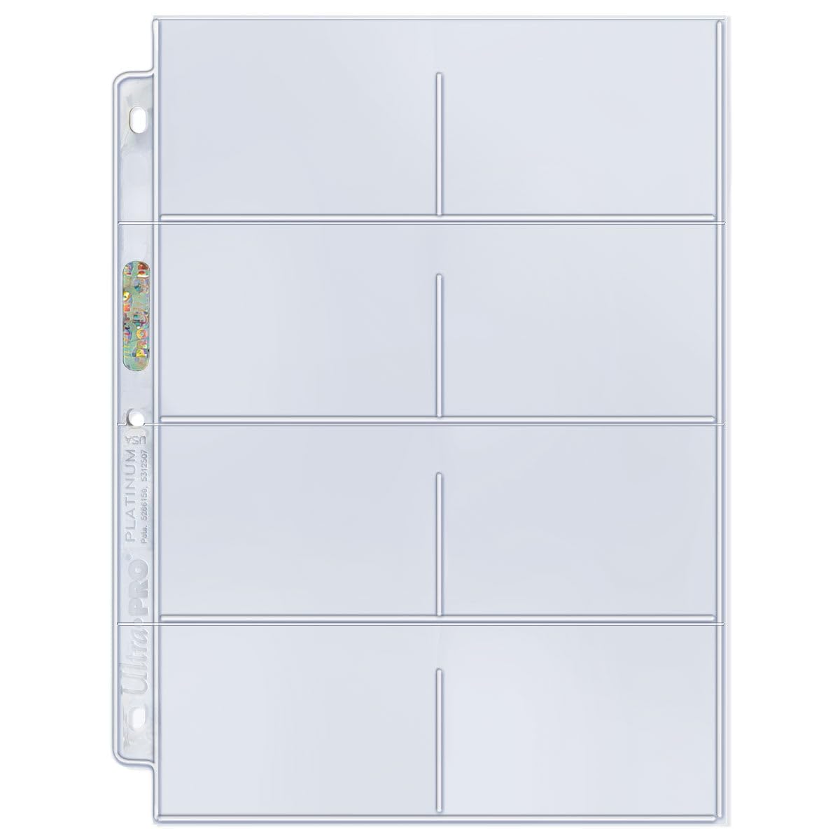 Ultra Pro 8-Pocket Platinum Page with 3-1/2" X 2-3/4" Pockets 100 ct.