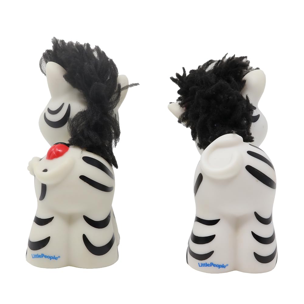 Fisher-Price Replacement Parts for Collectible Little People Noah's Ark or Zoo Playset K0475 - Replacement Zebra Figures with Touch and Feel Manes -