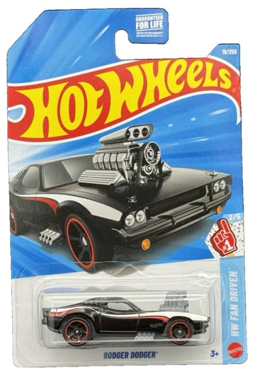 Hot Wheels Roger Dodger [Black] Fan Driven 2/5, 19/250-1:64 Scale Diecast Toy Vehicle