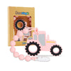 Baby Food Grade Silicone Tractor Truck Teether Toy with One Piece Design Pacifier Clip Holder,Teething Toys Gift Set for 3 Months+ Boys