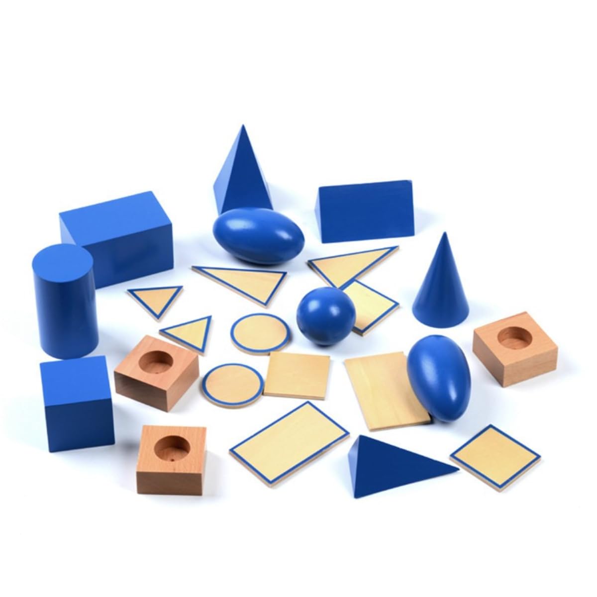 Gudong Baby Toy Montessori Geometric Solids with Stands Bases and Box Early Childhood Education Kids Toys Geometric Shape Cognitive Matching