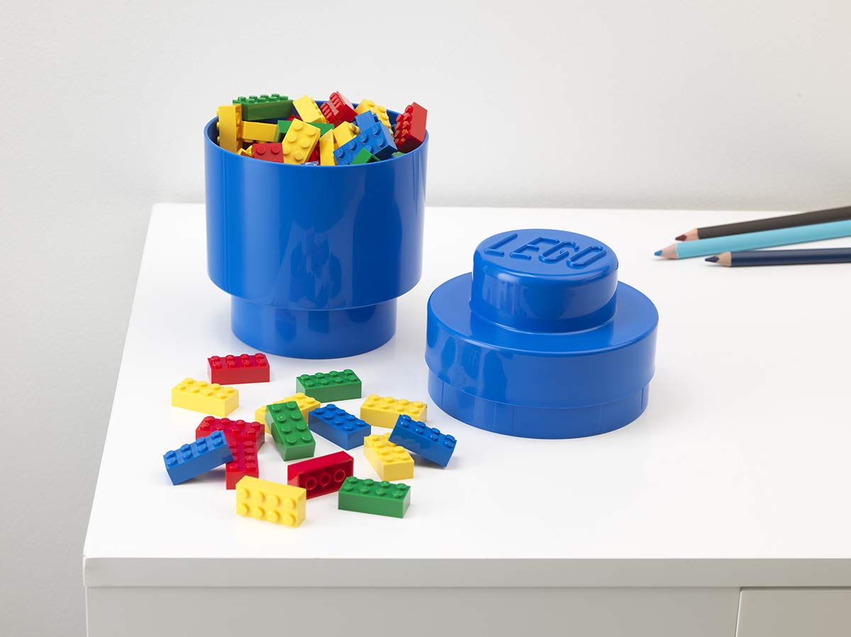 Room Copenhagen, LEGO Round Brick 1 - Stackable Storage Solution - Bright Blue