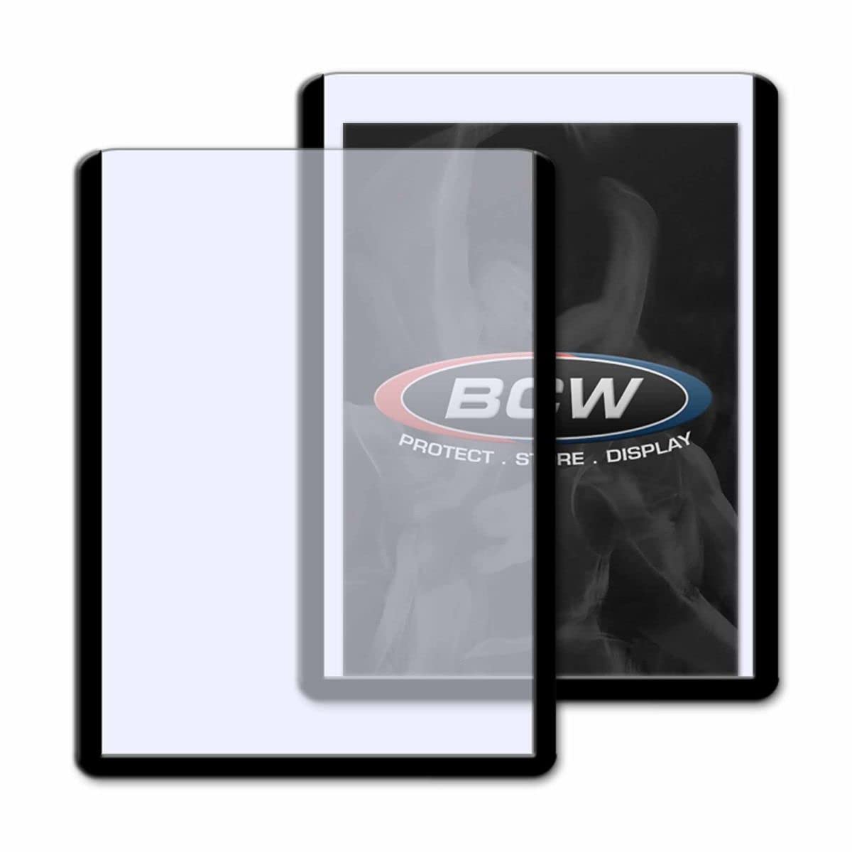 BCW 3x4 Topload Card Holder - Black Border | 25 Pack | Premium Quality Rigid PVC Protector for Standard Size Trading Cards | Card Holders for Sports